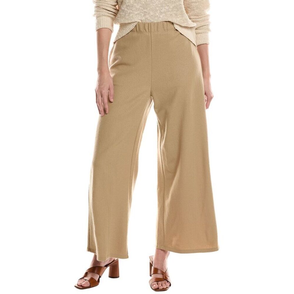 Eileen Fisher Womens Wide Ankle Wool Pant, Brown